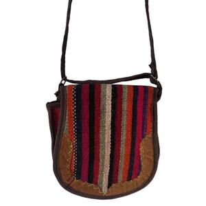 Woven Multicolor Stripe Crossbody Bag - Boho Shoulder Bag